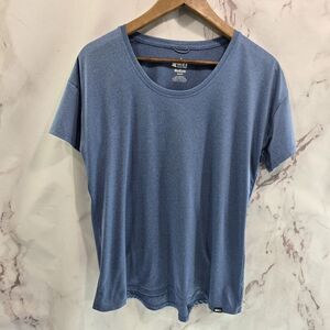 REI Co Op Shirt Womens Medium Blue Tech Short Sleeve Active Hiking Light